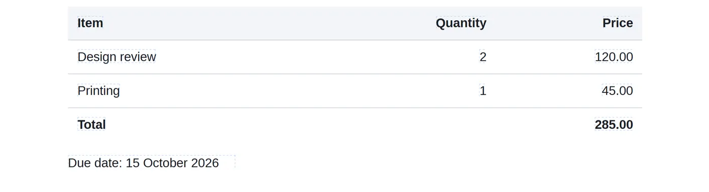 The line retyped in the document's own font